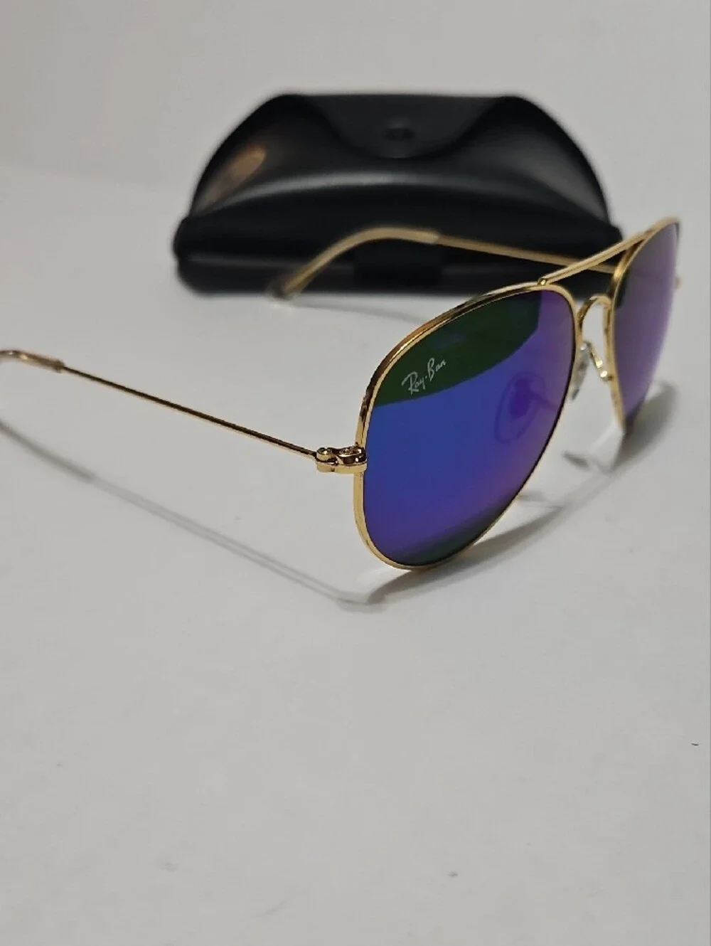 Ray-Ban RB3025 Men’s Gold Aviator Sunglasses W/ Blue Mirrored Lenses 58 14 130
